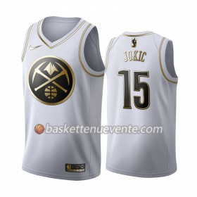 Maillot Basket Denver Nuggets Nikola Jokic 15 2019-20 Nike Blanc Golden Edition Swingman - Homme